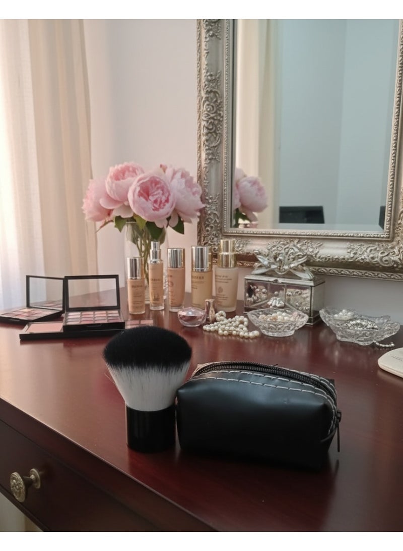 Professional Makeup Brush with Stylish Storage Case, Made of Soft and High Quality Synthetic Bristles, Durable Black Handle, Easy to Grip, - Image 3